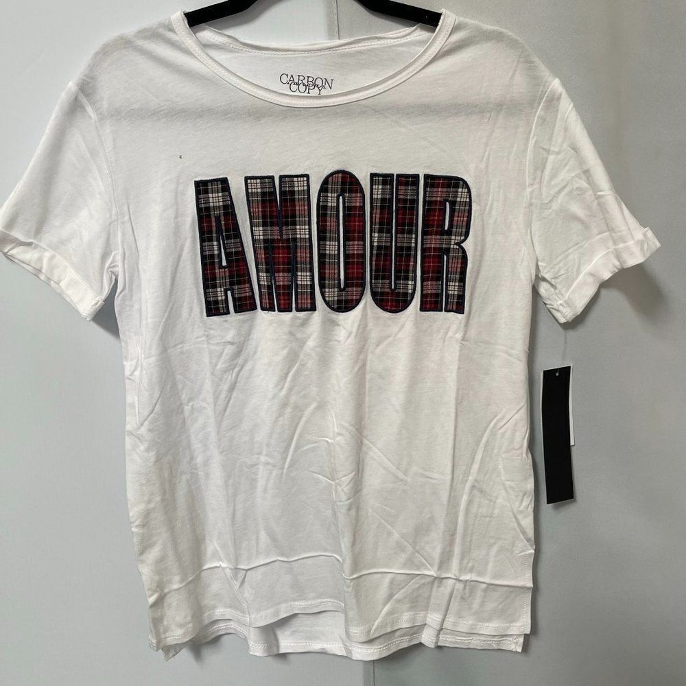 CARBON COPY Women's White Amour T-shirt